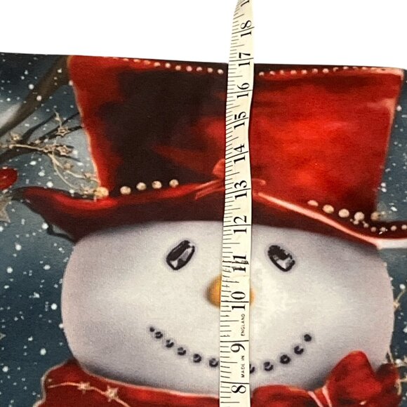 2 Cushion Covers Beautiful Snowmen Red Hat and Scarf 17" x 17" NO Pillows - Picture 7 of 9